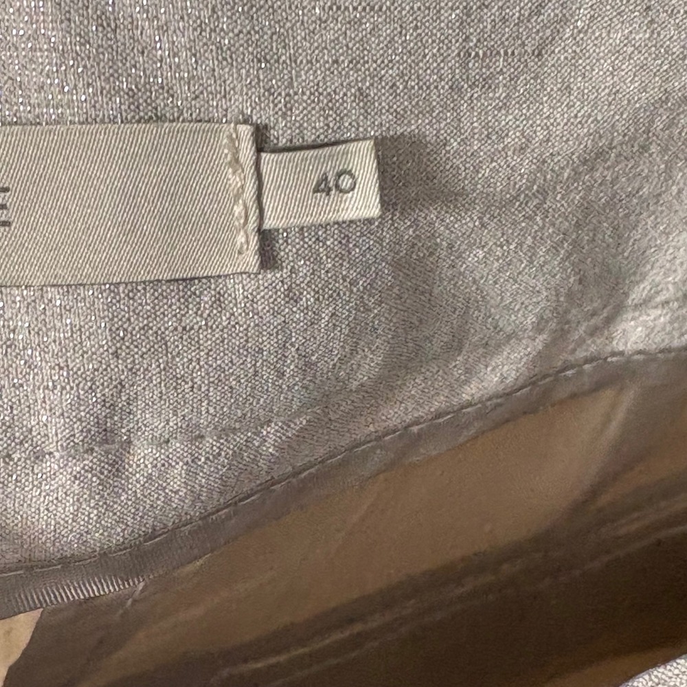 L'Autre Chose Metallic Silver Shimmer Flare Pants Womens US 4 IT 40 - Picture 11 of 15